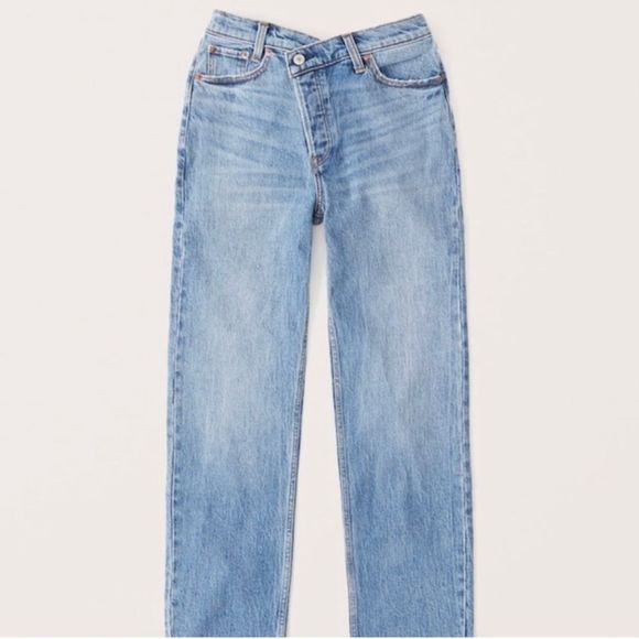 Abercrombie & Fitch Denim - abercrombie and fitch curve love the dad high rise jeans crisscross